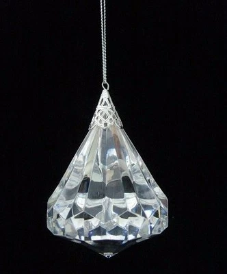 (LOT OF 6) 3.75" LARGE Acrylic Diamond Ornament Wedding Decor - Image 1 of 2