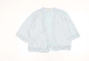 Marks and Spencer Womens Blue Square Neck Acrylic Blend Cardigan Size 16 - Picture 1 of 12