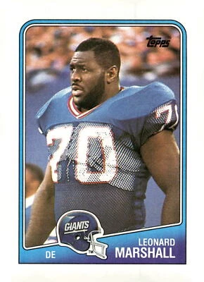 1988 Topps #281 Leonard Marshall New York Giants Football Card - Image 1 of 2