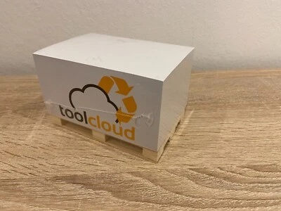 4x Zettelblock auf Holzpalette 12x8 cm, 500 Blatt, geleimt, weiß, Notizzettel - Bild 1 von 4