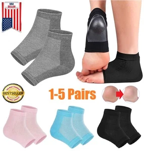 10× Silicone Moisturizing Gel Heel Socks Cracked Dry Foot Skin Care Men Women US - Picture 1 of 19