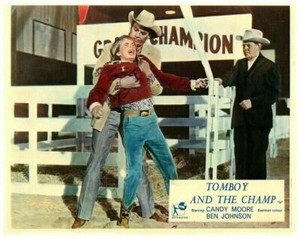 Tomboy And The Champ Original Lobby Card Candy Moore Ben Johnson Fighting 1961