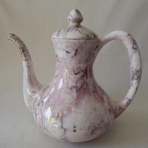 SASCHA BRASTOFF SURF BALLET PINK AND GOLD SWIRL COFFEE POT - Picture 1 of 3