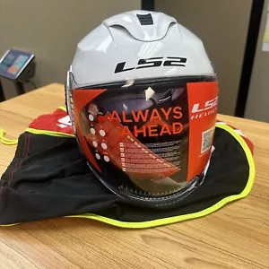 LS2 Verso Open Face Motorcycle Helmet Gloss White Size 2XL New Without Box - Picture 1 of 4