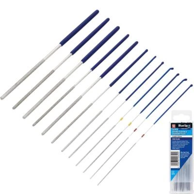 BlueSpot 12pc Mini Round Fine Small Flexible Diamond Files Jewellery File 125mm - Image 1 of 3