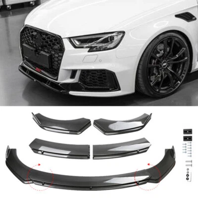 For Audi A3 RS3 S3 8V Carbon Fiber Style Front Bumper Lip Spoiler Splitter Kit Foto 1 de 4