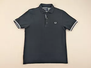 Fred Perry Polo Shirt Adult Medium Slim Twin Tip Navy Punk Ska Hardcore - Picture 1 of 12