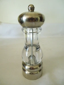 Old Thompson Pepper Mill Grinder Carbon Steel Clear Acrylic 7" Tall Very Clean - Picture 1 of 7