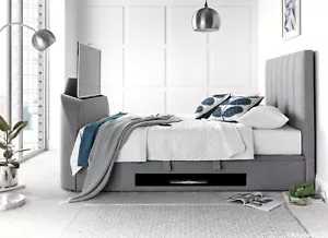 Medway Marbella Fabric King Size Ottoman TV Bed & Matching Bedsides By Kaydian - Picture 1 of 7