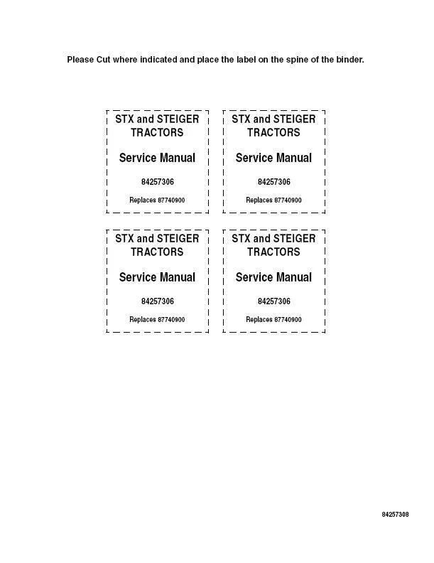 CASE IH STX , STEIGER 280,330,380,430,480, 285,335,385,435,485,530, 535 SERVICE - Image 1 of 1