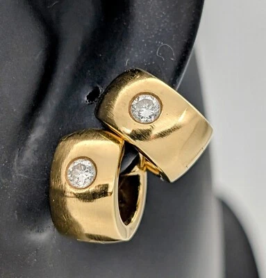 Quinn Brillanten Creolen 750/18K Ohrstecker Gold 9,70Gr. Ohrringe 0,40ct #1109 - Bild 1 von 4