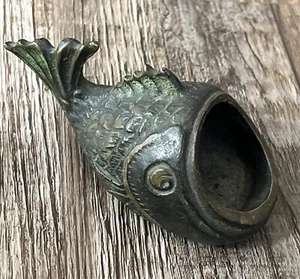 Cenicero moderno Walter Bosse de colección de mediados de siglo pátina de latón hecho en Alemania - Imagen 1 de 6