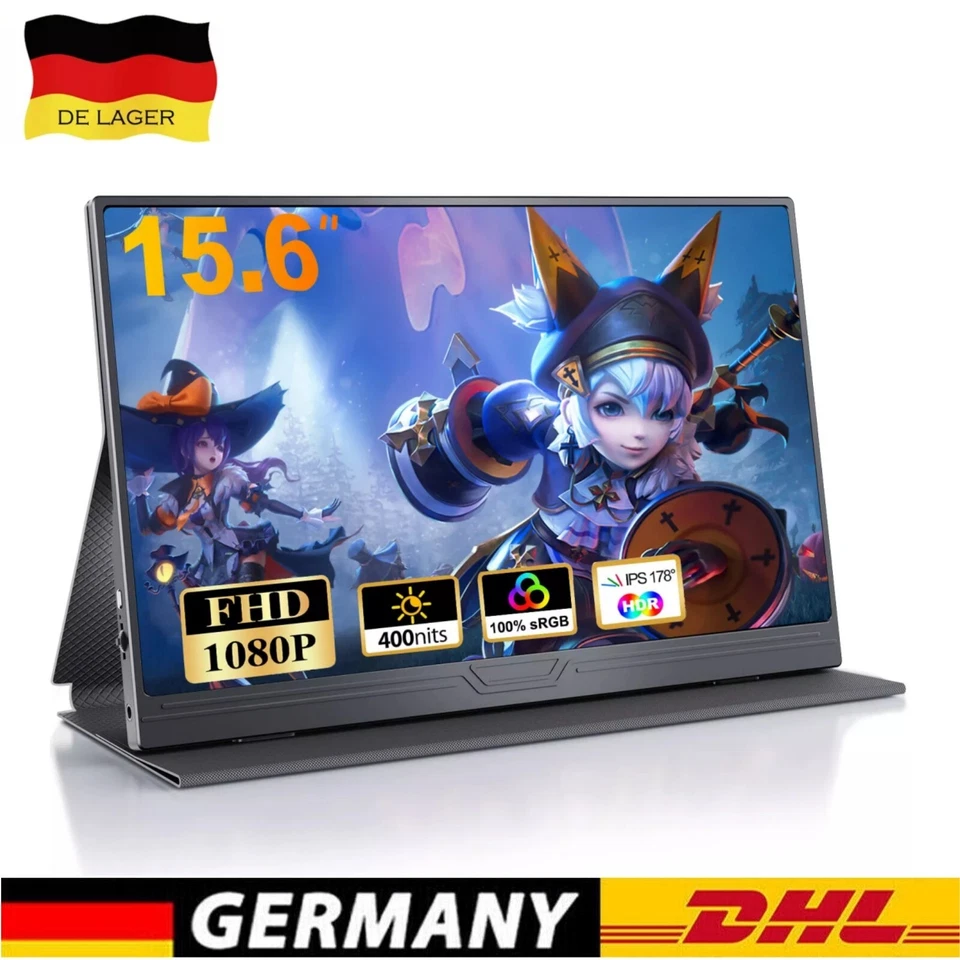 Portable Monitor 15,6 Zoll Tragbarer Monitor IPS Bildschirm 1920x1080| Gebraucht - Bild 1 von 4