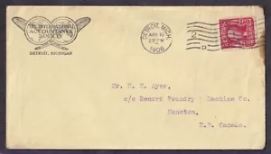 US #319c? ON DETROIT MICHIGAN COVER TO MONCTON NEW BRUNSWICK CANADA 1906 - Picture 1 of 3