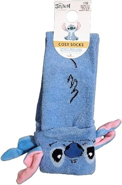 Disney Stitch 3D Ladies Slipper Socks Cosy Warm Winter Gripper Bed Socks Gift - Image 1 of 4