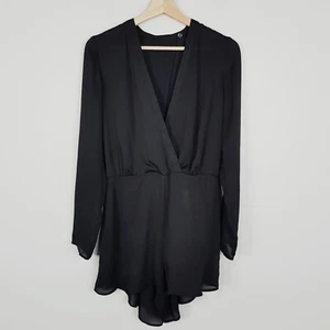 BEC + BRIDGE Womens Size 8 or US 4 Black Long Sleeve Playsuit Romper - Picture 1 of 9