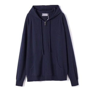 Maison Andes Midnight Blue 100% Cashmere Full Zip Hoodie Pullover Gr. XL - Bild 1 von 5