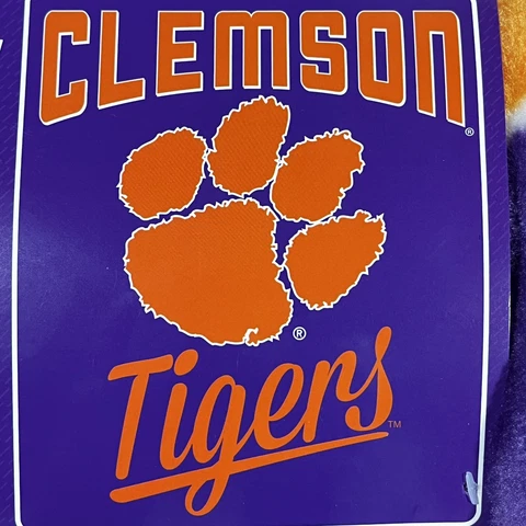 NCAA Clemson Tigers CU 50”x60” Plush Raschel Throw Blanket Thick Fluffy Warm NEW Cover