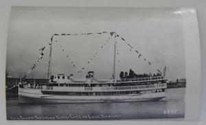 Steamship Steamer CITY OF LONG BEACH real photo postcard RPPC - Picture 1 of 2