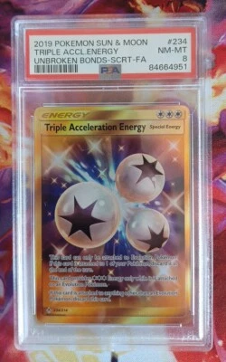 Pokemon Triple Acceleration Energy 234/214 PSA 8 Unbroken Bonds Gold 234 PSA 8 - Image 1 of 2