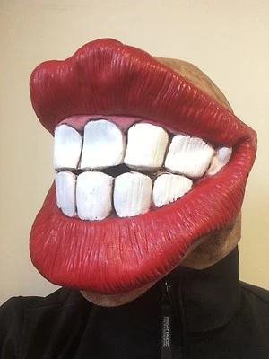 Funny Big Mouth Red Lips Smile Teeth Mask Latex Fancy Dress Stag Hen Costume  - Image 1 of 3