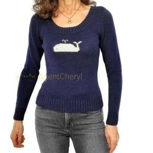 AERIE Juniors S XS/XXS Ajuste Ballena Náutica Intarsia Azul Marino Cuello Cuchara - Imagen 1 de 9