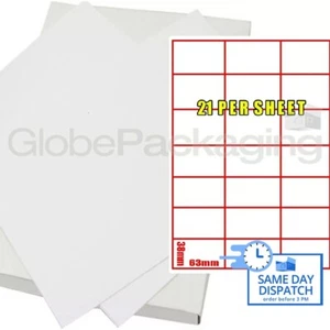 50 Sheets Of Printer Address Laser Labels - 21 Per Page - Picture 1 of 5