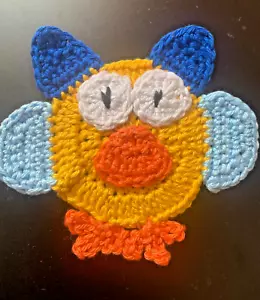 Applikationen Eule gehäkelt gelb zum basteln - Hobbyauflösung Abverkauf - Bild 1 von 1