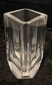 KOSTA BODA 7” Heavy Crystal 4-Sided Vase - Signed SIG P. Sigurd Persson #47897 - Picture 1 of 7
