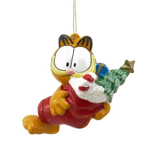 Garfield The Cat Holding Christmas Stocking Holiday Ornament with Box in EUC - Picture 1 of 9
