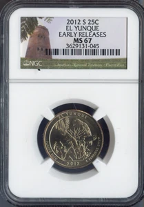 2012-S El Yunque Quarter NGC MS67 Early Release Red Label Quality - Picture 1 of 2