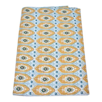 10Yard Hand Block White Floral Print Fabric Natural Handmade Cotton Indian Craft - Image 1 of 4