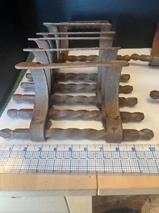 Vintage Spanish Wrought Iron Twisted Wine Bottle Holders Set Of 8 - Picture 1 of 9