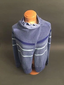 IVIVVA by LULULEMON KNITTED JACKET WRAP BLUE SIZE 10 100% Cotton - Picture 1 of 11