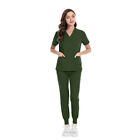 Unisex Stretch Jogger Scrub Set Medical Nurse Scrub Uniform Women Men Solid Sets