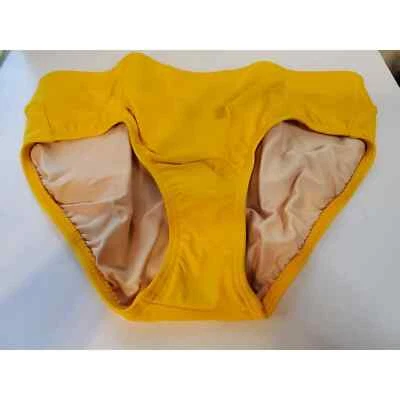 Lands End Swim bikini bottom Brief Solid yellow buttercup Size 14 NEW lined 🍭 - Image 1 of 4