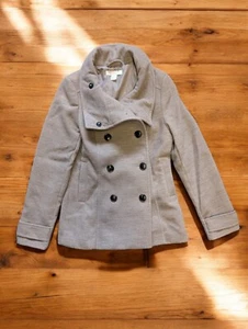 H&M Beige Pea Coat Women's Size UK 8 EU 36 Winter Perfect For London Weather - Picture 1 of 7