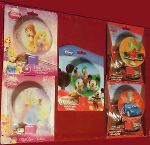 Disney Character Night Lights Mickey Princess Cars Collectible Decorative PIXAR - Picture 1 of 14