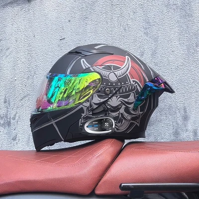 DOT Bluetooth Motorcycle Intercom Helmet With Camera Flip Up Motocross Helmets - Image 1 of 4