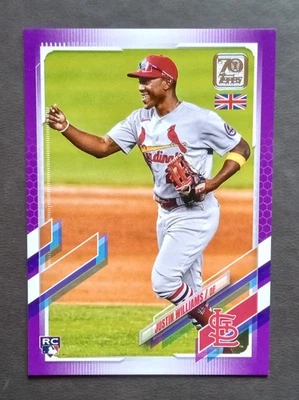 2021 Topps UK Justin Williams Purple 21/50 #127 Parallel SP Rookie Mint Edition - Image 1 of 2