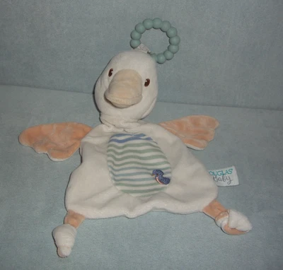 Douglas Baby кремовый утка безопасности одеяло милый зубочистка синий белые полосы ~ птица - Изображение 1 из 4