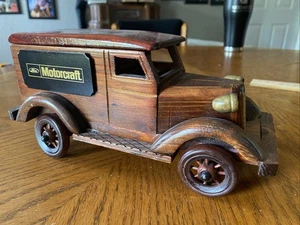 FORD MOTORCRAFT Wooden DELIVERY Hand Crafted Model Car TRUCK Advertisement item - Picture 1 of 10