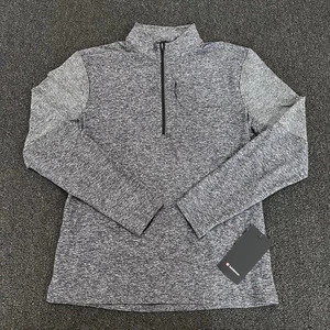 Lululemon Surge Warm Reflective 1/2 Zip Mens L Gray Athleisure Comfort- NWT - Picture 1 of 7