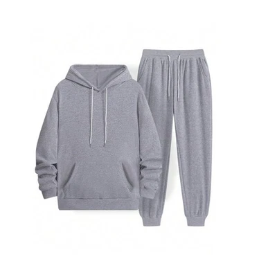 Men's Gray Hoodie and Jogger Sweatpants Set Comfort Loungewear Activewear S - Image 1 of 4