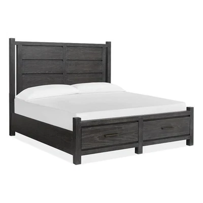 Magnussen Home Plum Creek Ravenwood Black King Panel Storage Bed - Image 1 of 4