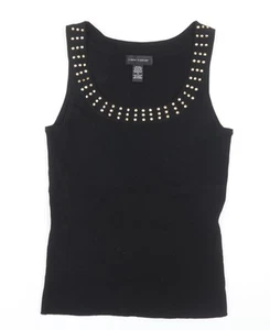 Cable & Gauge Women's Black Studded Tank Top - M - Picture 1 of 12