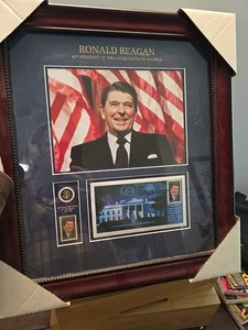 Framed US Commemorative Stamps 40th President Ronald Reagan 18x16 NEW USPS - Picture 1 of 6