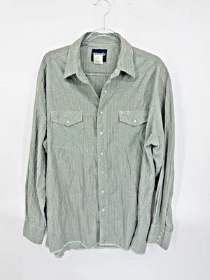 Camisa con botones Wrangler Western para hombre XLT Normcore Pearl Snap Heritage Preppy Foto 1 de 4