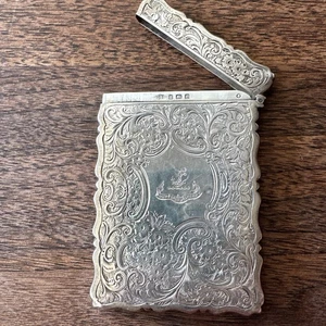 LOVELY EDWARDIAN SOLID STERLING SILVER CARD CASE BIRMINGHAM 1902 George Unite - Picture 1 of 8