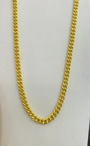 24K Solid Yellow Gold Handmade Cuban Miami Link Chain Necklace 67.15GM30.Inches - Picture 1 of 9